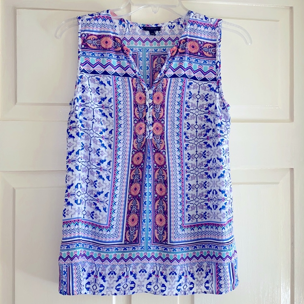 Talbots Colorful Lightweight Sleeveless Top XS